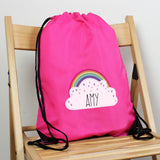 Personalised Rainbow & Hearts Pink Kit Bag