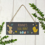 Personalised Easter Bunny & Chick Door Plaque