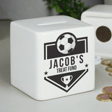 Personalised Football Badge Square Money Box