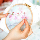 Cherry Blossom Handmade Embroidery Kit Hoop Art