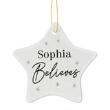 Personalised Believes Ceramic Star Decoration