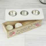 Personalised Floral Watercolour Tealight Box