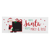 Personalised Santa Christmas Chalk Countdown Wooden Block