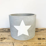 White Star Cement Planter - Medium