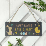 Personalised Easter Bunny & Chick Door Plaque