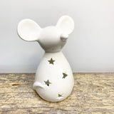 White Starry Mouse T-light Holder