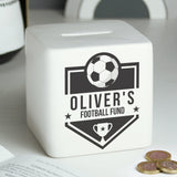 Personalised Football Badge Square Money Box