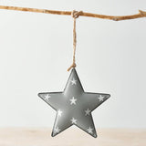 Grey Metal Star With Starry Print