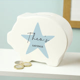 Personalised Blue Star Piggy Bank