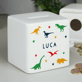 Personalised Dinosaur Square Money Box