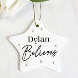 Personalised Believes Ceramic Star Decoration