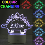 Personalised Dinosaur LED Colour Changing Night Light