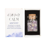 Jar of Calm Amethyst Crystals in a Matchbox